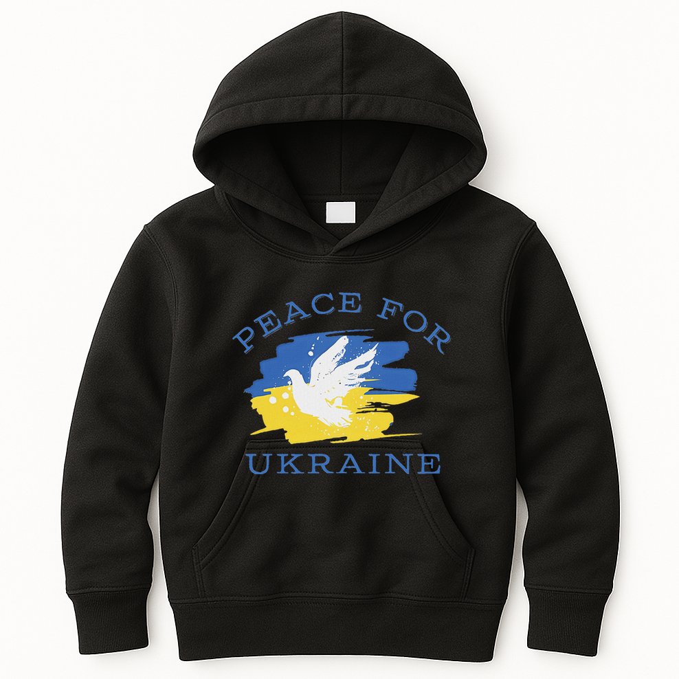 Peace For Ukraine Flag I Stand With Ukraine Support Ukraine Kids Hoodie