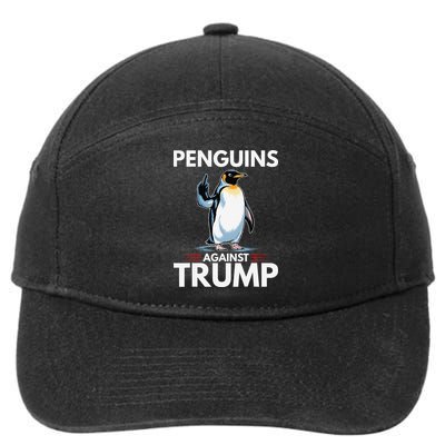 Penguin Flippers Up Resist Funny Penguins Against Trump 7-Panel Snapback Hat