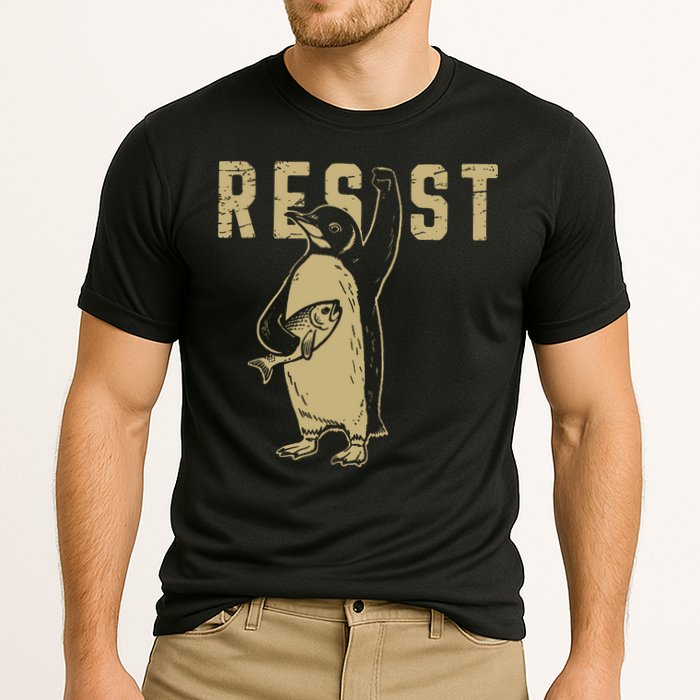 Penguin Flippers Up Resist Funny Penguins Against Trump Cooling Performance Crew T-Shirt