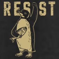 Penguin Flippers Up Resist Funny Penguins Against Trump 11oz C Handle Ceramic Mug