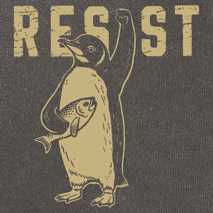 Penguin Flippers Up Resist Funny Penguins Against Trump Cotton Canvas Backpack
