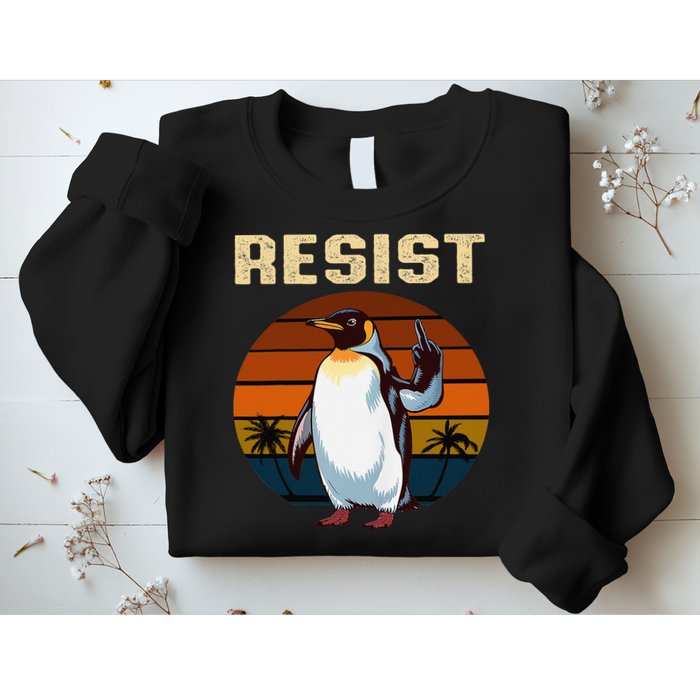 Penguin Flippers Up Resist Funny Penguins Against Trump Sweatshirt