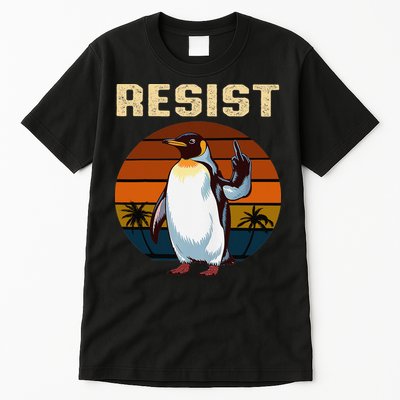 Penguin Flippers Up Resist Funny Penguins Against Trump Tall T-Shirt