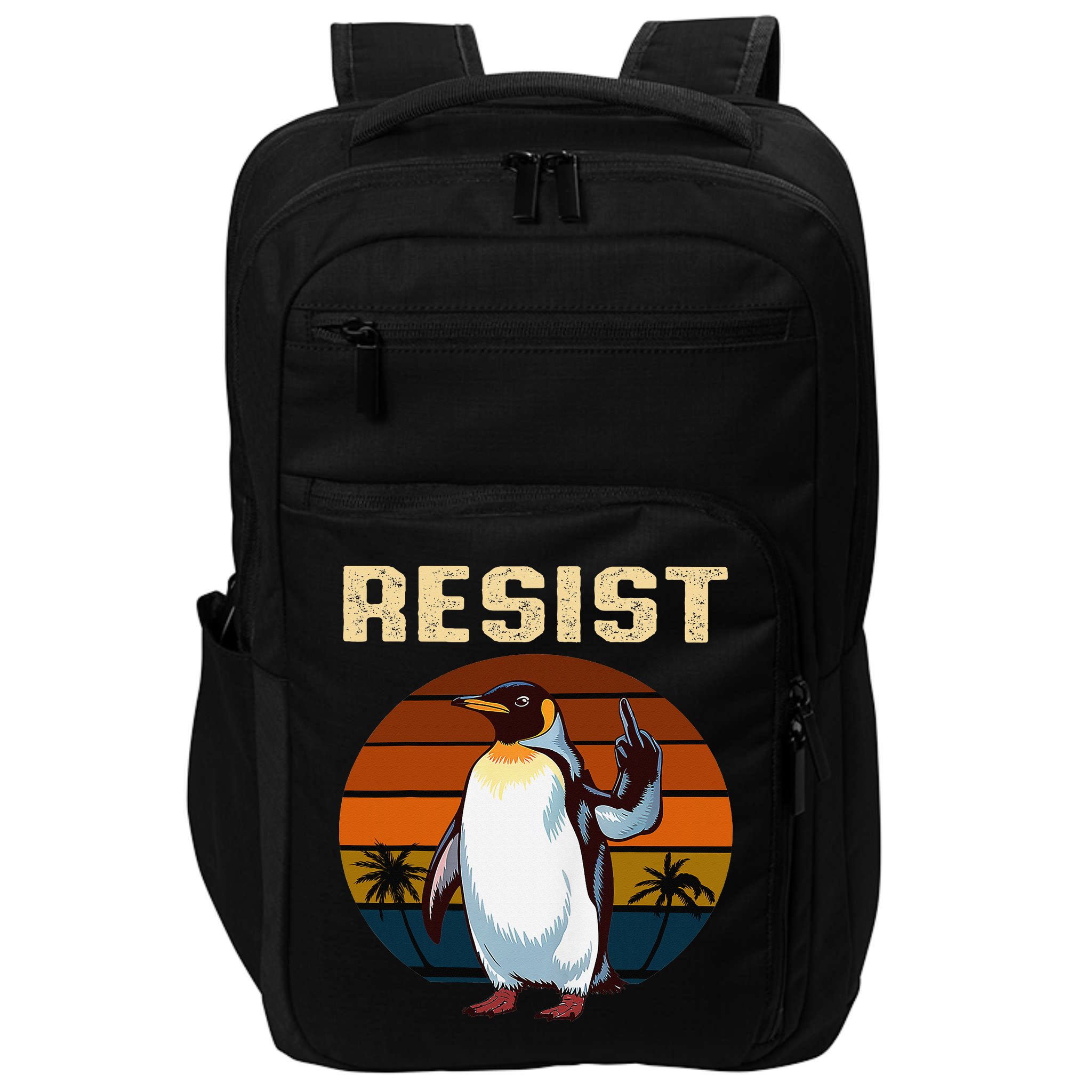 Penguin Flippers Up Resist Funny Penguins Against Trump Impact Tech Backpack
