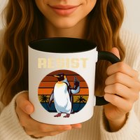 Penguin Flippers Up Resist Funny Penguins Against Trump Mug