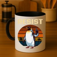 Penguin Flippers Up Resist Funny Penguins Against Trump Mug