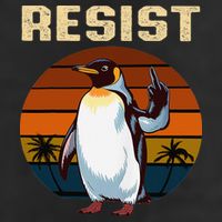 Penguin Flippers Up Resist Funny Penguins Against Trump 15oz Campfire Ceramic Mug