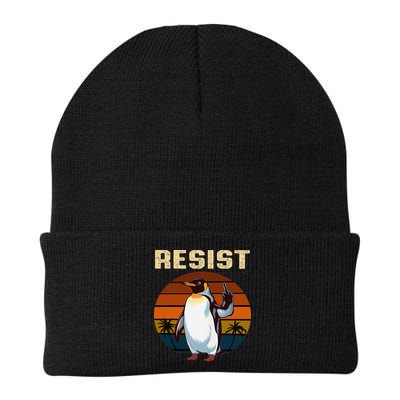 Penguin Flippers Up Resist Funny Penguins Against Trump Beanie