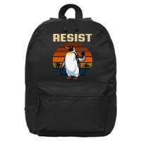 Penguin Flippers Up Resist Funny Penguins Against Trump 16 in Basic Backpack