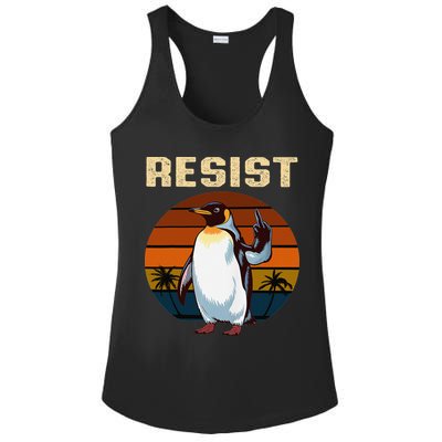 Penguin Flippers Up Resist Funny Penguins Against Trump Ladies PosiCharge Competitor Racerback Tank