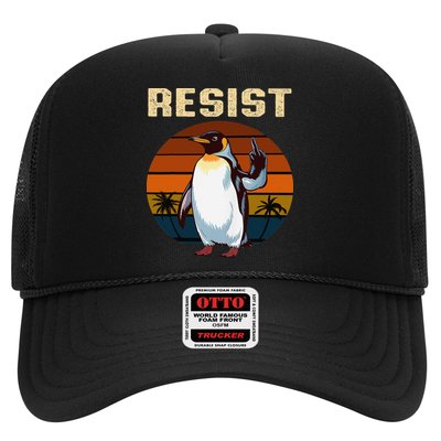 Penguin Flippers Up Resist Funny Penguins Against Trump Trucker Hat