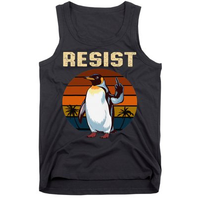 Penguin Flippers Up Resist Funny Penguins Against Trump Tank Top