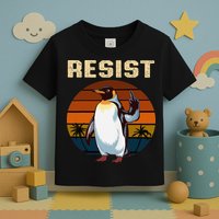 Penguin Flippers Up Resist Funny Penguins Against Trump Toddler T-Shirt