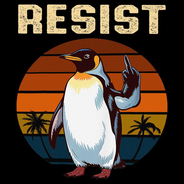 Penguin Flippers Up Resist Funny Penguins Against Trump Toddler T-Shirt
