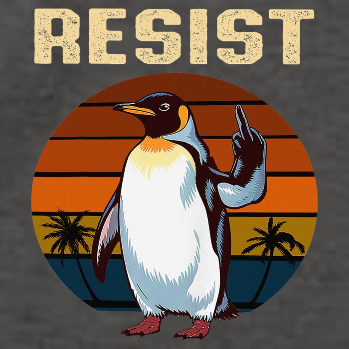 Penguin Flippers Up Resist Funny Penguins Against Trump Vector Backpack