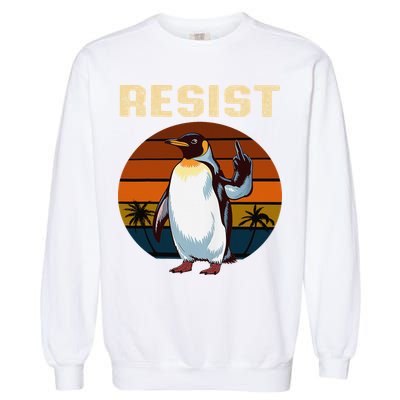 Penguin Flippers Up Resist Funny Penguins Against Trump Garment-Dyed Sweatshirt