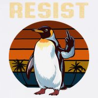 Penguin Flippers Up Resist Funny Penguins Against Trump Garment-Dyed Sweatshirt