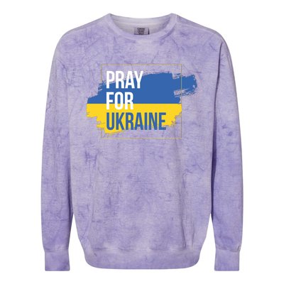 Pray For Ukraine Colorblast Crewneck Sweatshirt