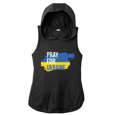 Pray For Ukraine Ladies PosiCharge Tri-Blend Wicking Draft Hoodie Tank