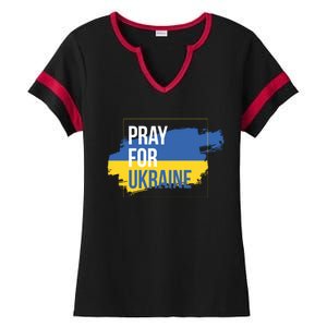 Pray For Ukraine Ladies Halftime Notch Neck Tee