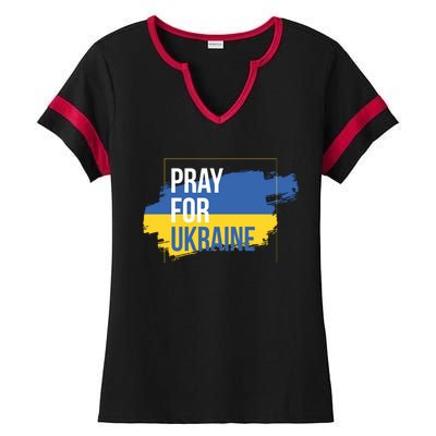 Pray For Ukraine Ladies Halftime Notch Neck Tee