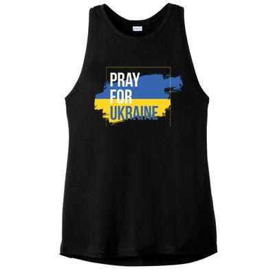 Pray For Ukraine Ladies PosiCharge Tri-Blend Wicking Tank