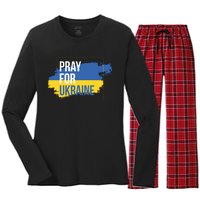 Pray For Ukraine Women's Long Sleeve Flannel Pajama Set 