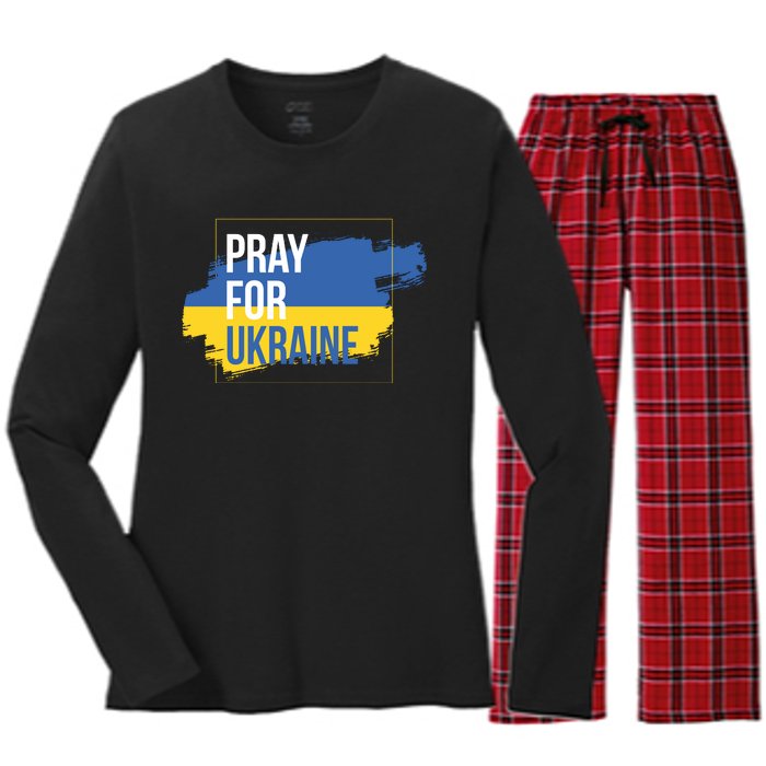 Pray For Ukraine Women's Long Sleeve Flannel Pajama Set 