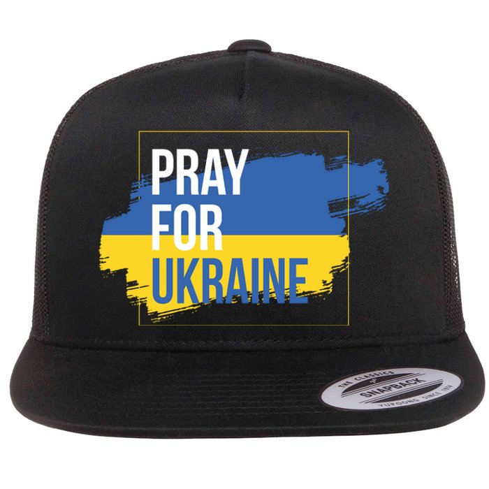 Pray For Ukraine Flat Bill Trucker Hat