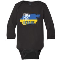 Pray For Ukraine Baby Long Sleeve Bodysuit