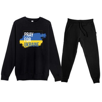 Pray For Ukraine Premium Crewneck Sweatsuit Set