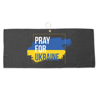 Pray For Ukraine Large Microfiber Waffle Golf Towel