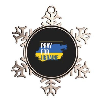 Pray For Ukraine Metallic Star Ornament