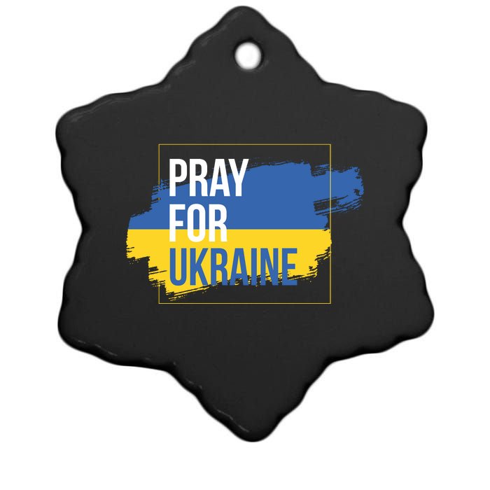 Pray For Ukraine Ceramic Star Ornament