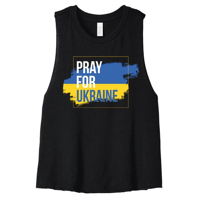 Pray For Ukraine Women's Racerback Cropped Tank