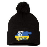 Pray For Ukraine Pom Pom 12in Knit Beanie