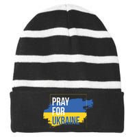 Pray For Ukraine Striped Beanie with Solid Band