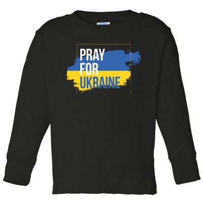 Pray For Ukraine Toddler Long Sleeve Shirt