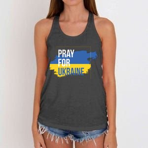 Pray For Ukraine Women's Knotted Racerback Tank