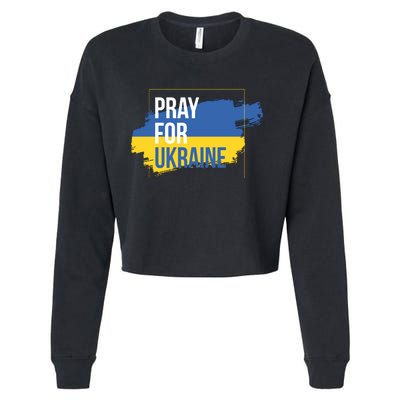 Pray For Ukraine Cropped Pullover Crew