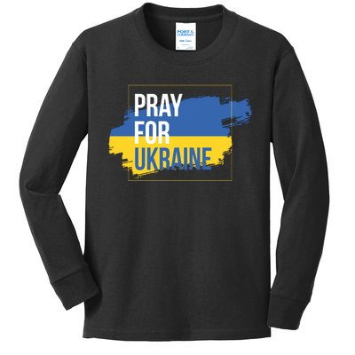 Pray For Ukraine Kids Long Sleeve Shirt