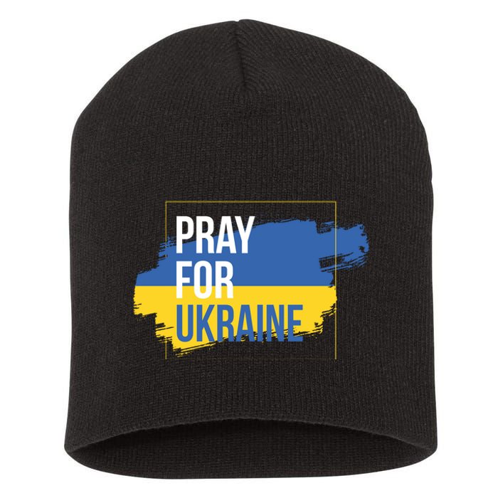 Pray For Ukraine Short Acrylic Beanie