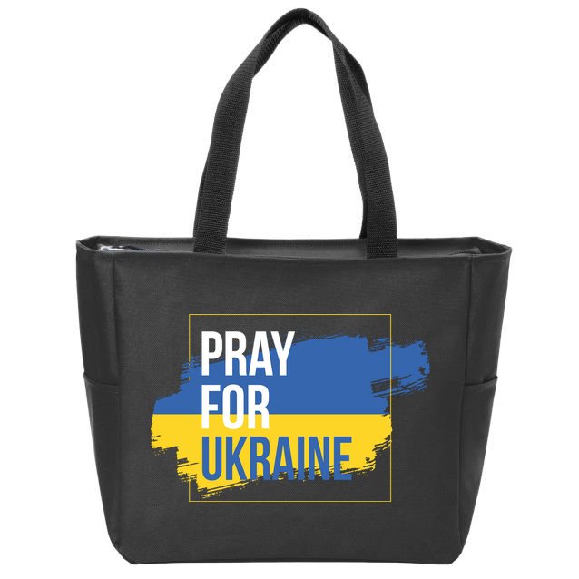 Pray For Ukraine Zip Tote Bag
