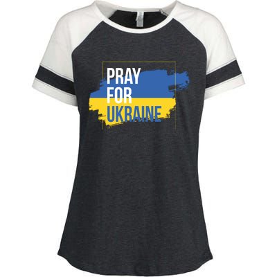 Pray For Ukraine Enza Ladies Jersey Colorblock Tee