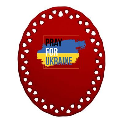 Pray For Ukraine Ceramic Oval Ornament