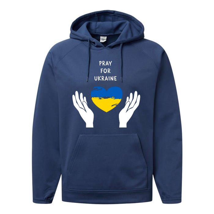 Pray For Ukraine I Stand With Ukraine Puck Futin Performance Fleece Hoodie