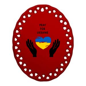 Pray For Ukraine I Stand With Ukraine Puck Futin Ceramic Oval Ornament