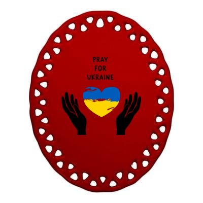 Pray For Ukraine I Stand With Ukraine Puck Futin Ceramic Oval Ornament