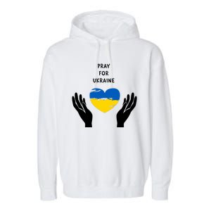 Pray For Ukraine I Stand With Ukraine Puck Futin Garment-Dyed Fleece Hoodie