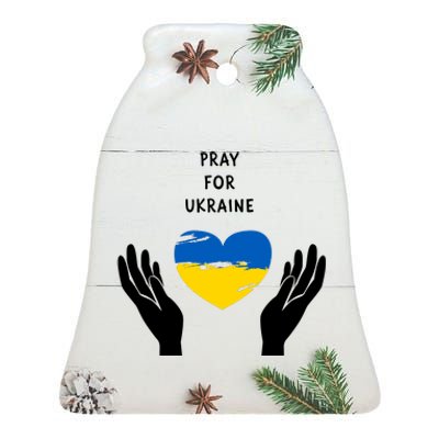 Pray For Ukraine I Stand With Ukraine Puck Futin Ceramic Bell Ornament